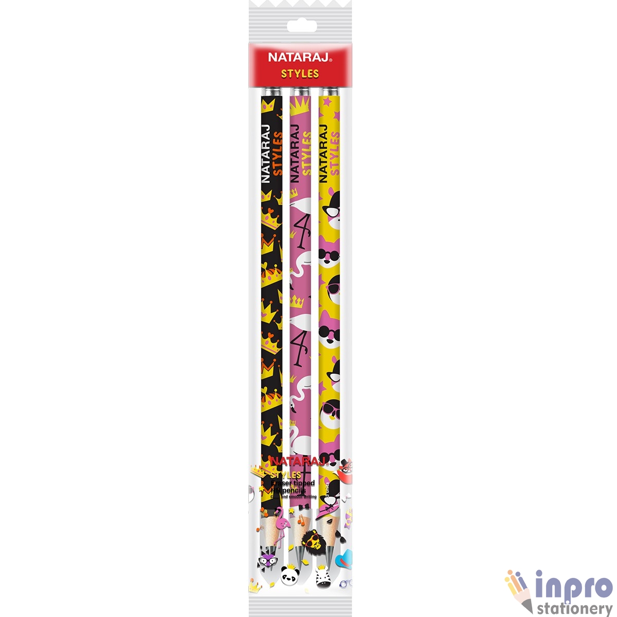 1 Cartoon pencil with rubber tip