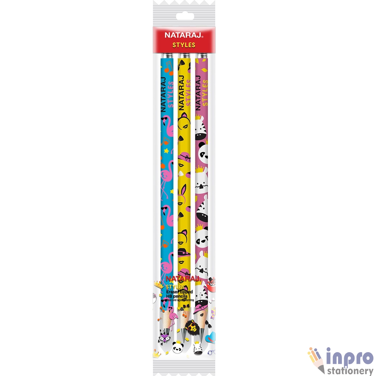 4 Cartoon print pencils