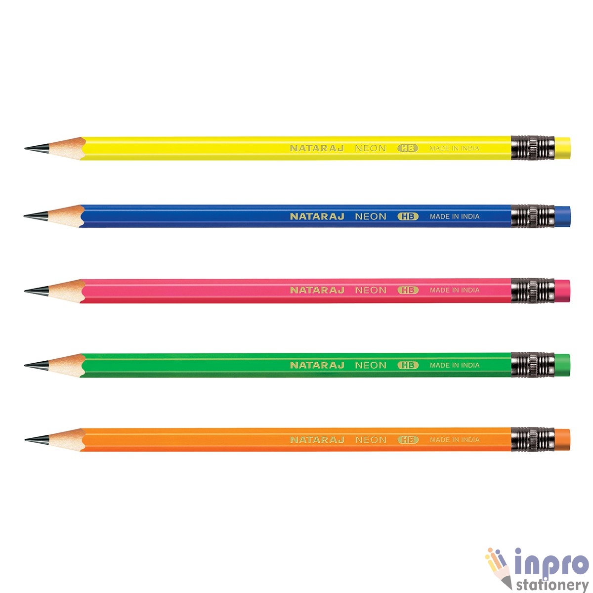 Nat Neon Pencils 12 pcs Inner 1neon Shrp RT CTC 2112020-02 Pencil with rubber tip