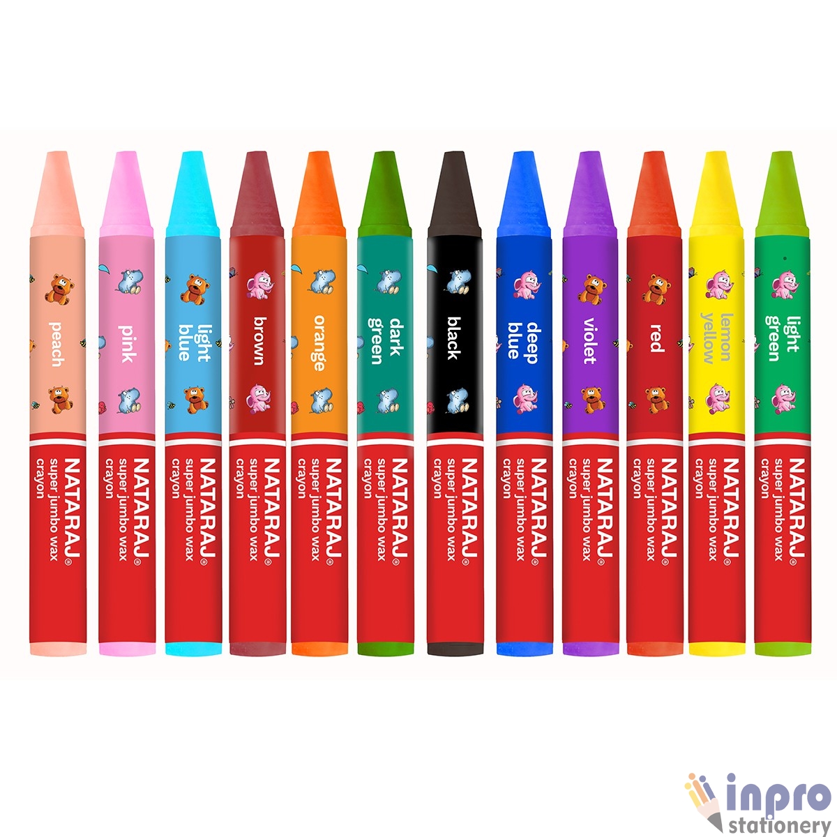 Nat SUPER Jumbo Crayons 12 sticks - new Round wax crayon _010