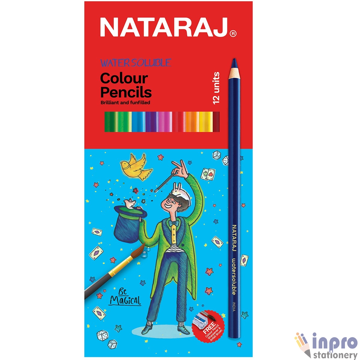 Nat Water Soluble 12 FS Round Nataraj colour pencil _ Water soluble