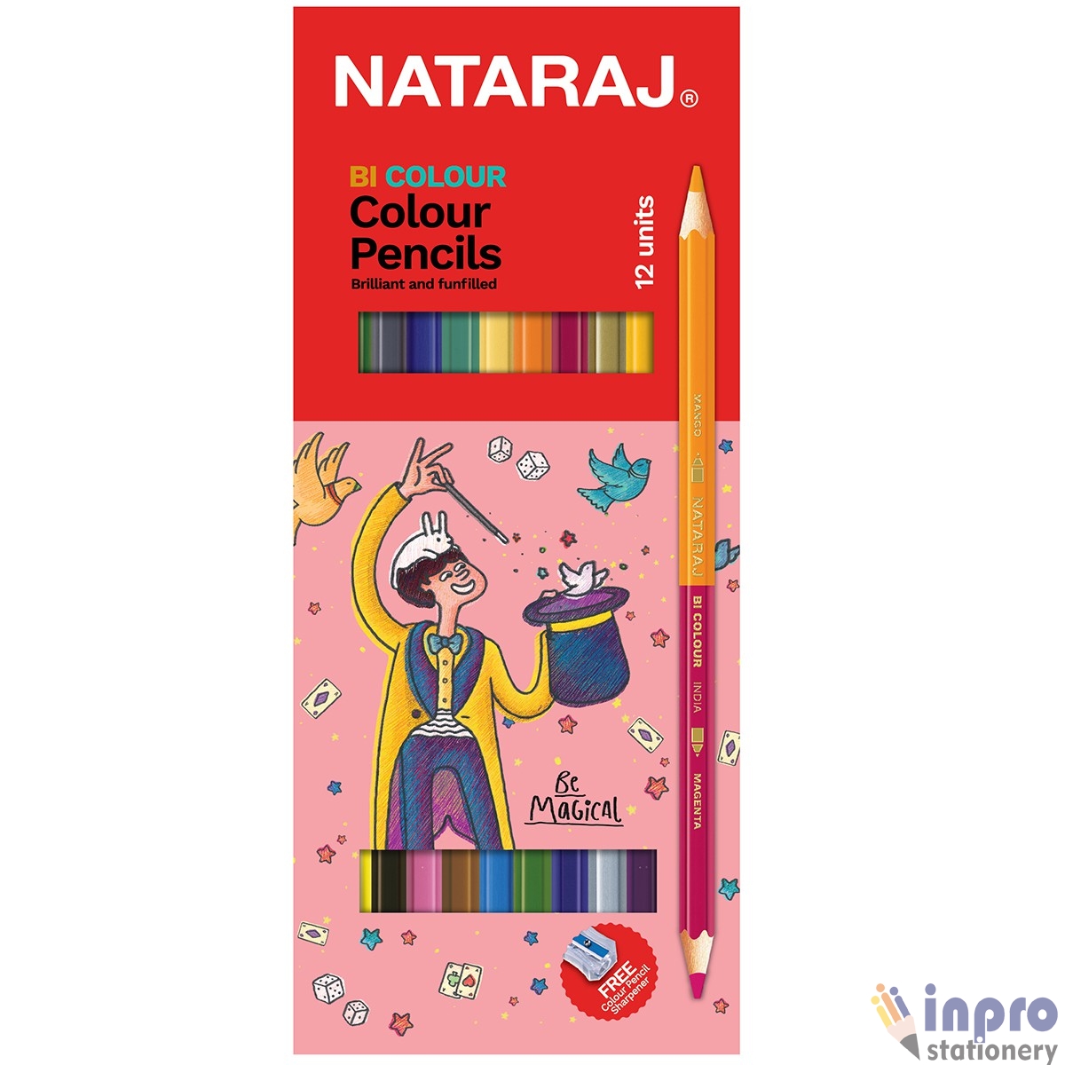 Nat12 Ct Bi Colour Pencils inner Nataraj Bi-colour pencils