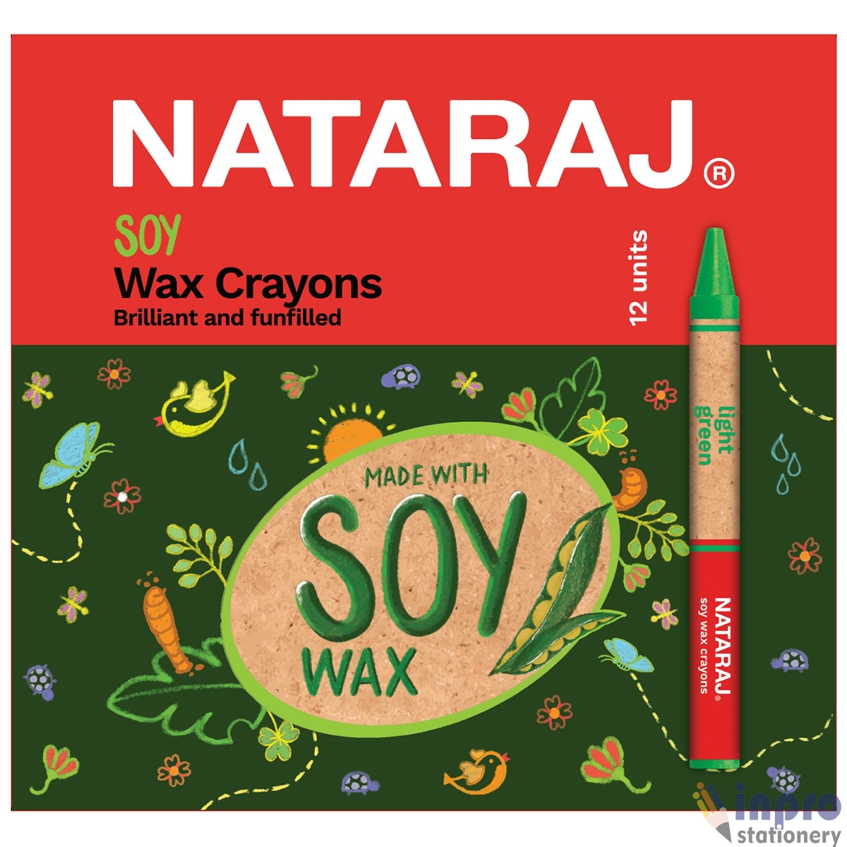 Nataraj 12 Soy Wax Crayons Inner soy wax crayon