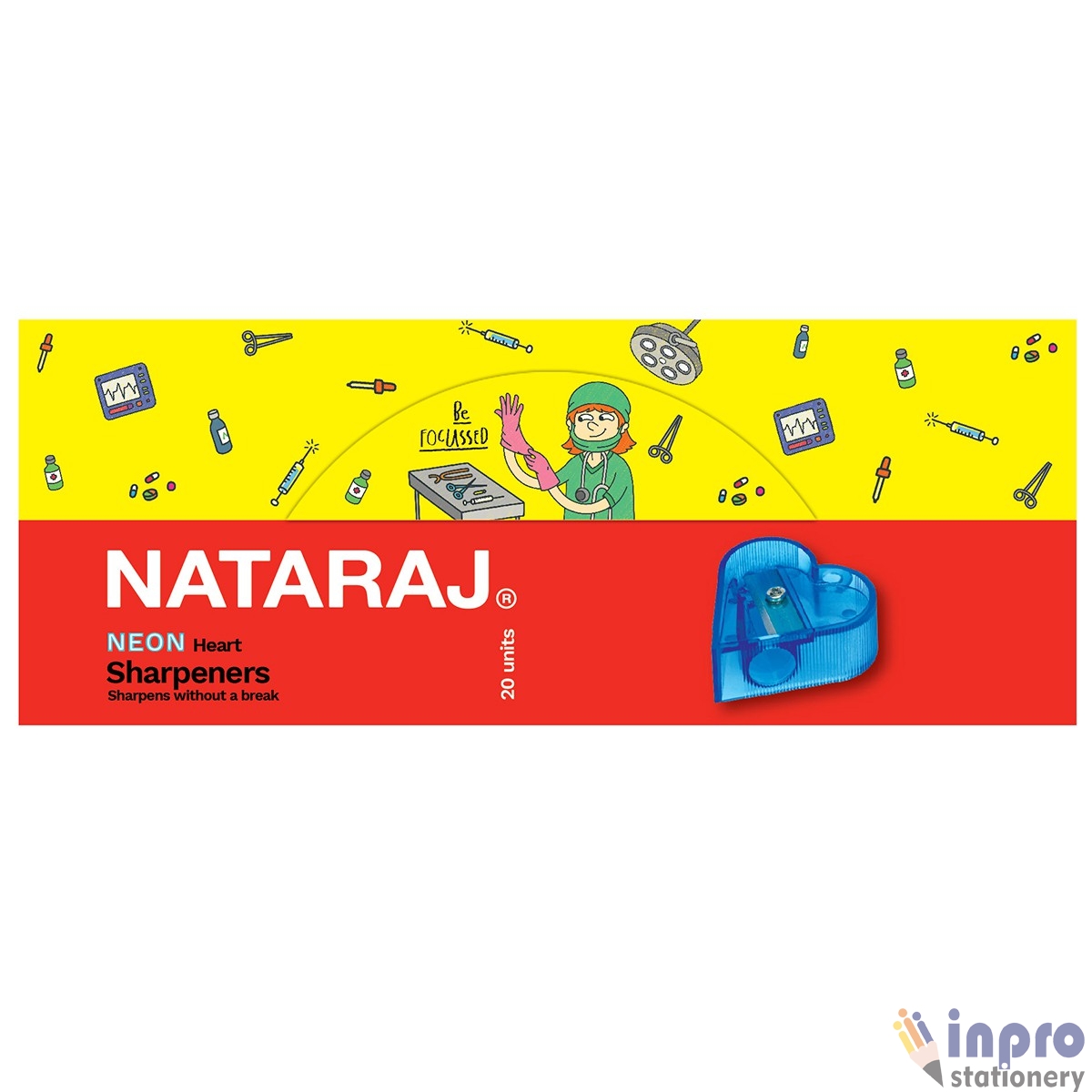 Nataraj Neon Heart Sharpener Inner Pack of Heart shape sharpeners