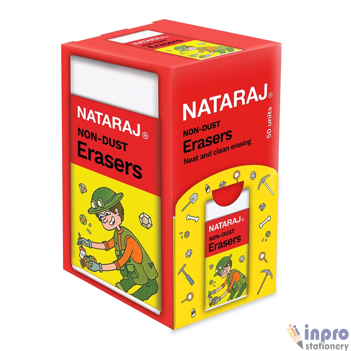 Nataraj Non-Dust Eraser Display Pack - closed 50 Pcs Eraser set