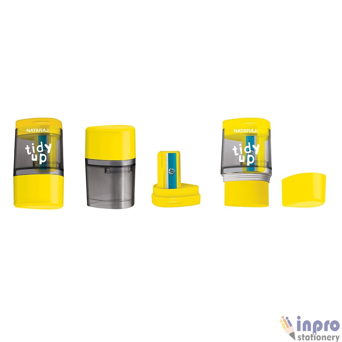 Tidy up open sharpener - yellow 2 in 1 yellow sharpener