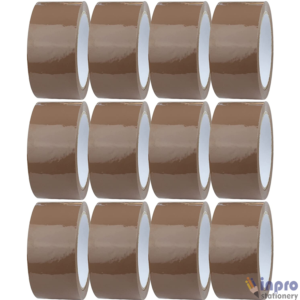 40. Self Adhesive BOPP Brown Packing Tape_Parcel Tape - 48mm x 66m- 1 set of 12 brown packing tapes